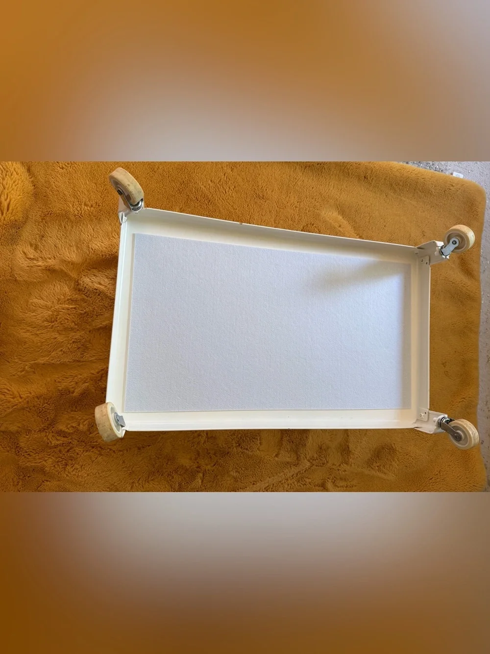 White Rolling Utility Cart Frame with Swivel Wheels IKEA brand